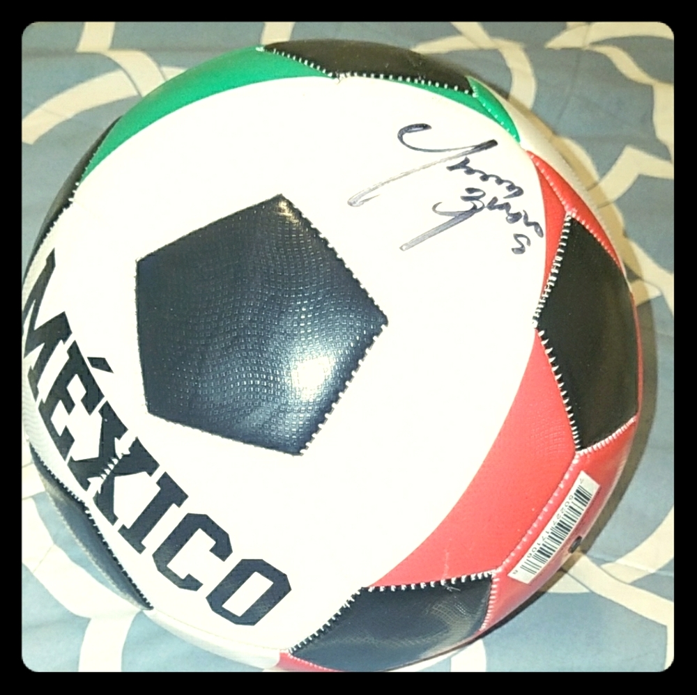 Signed Omar Bravo Soccer ball